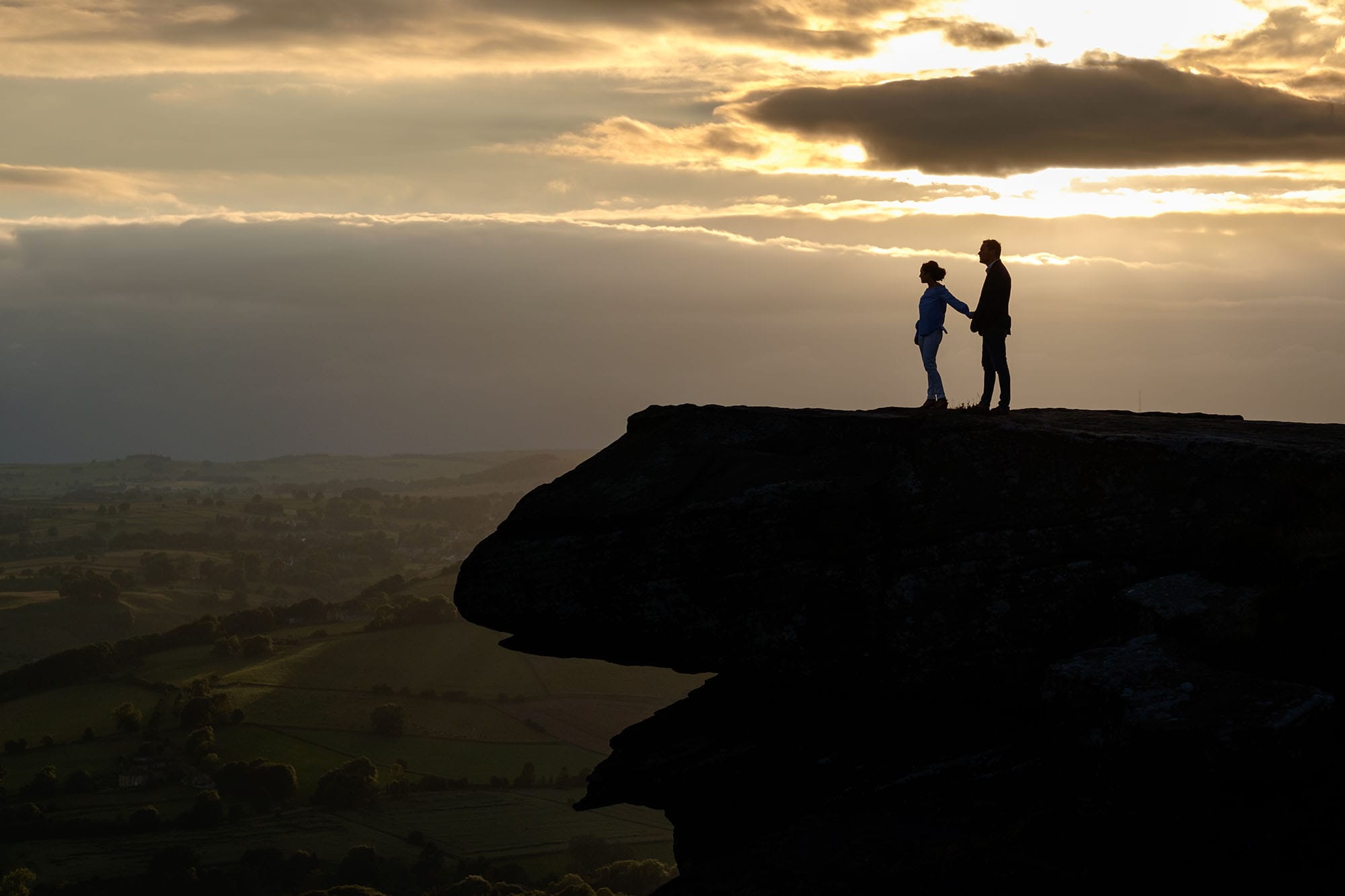 Peak District pre-wedding photography Christina and Toby edge