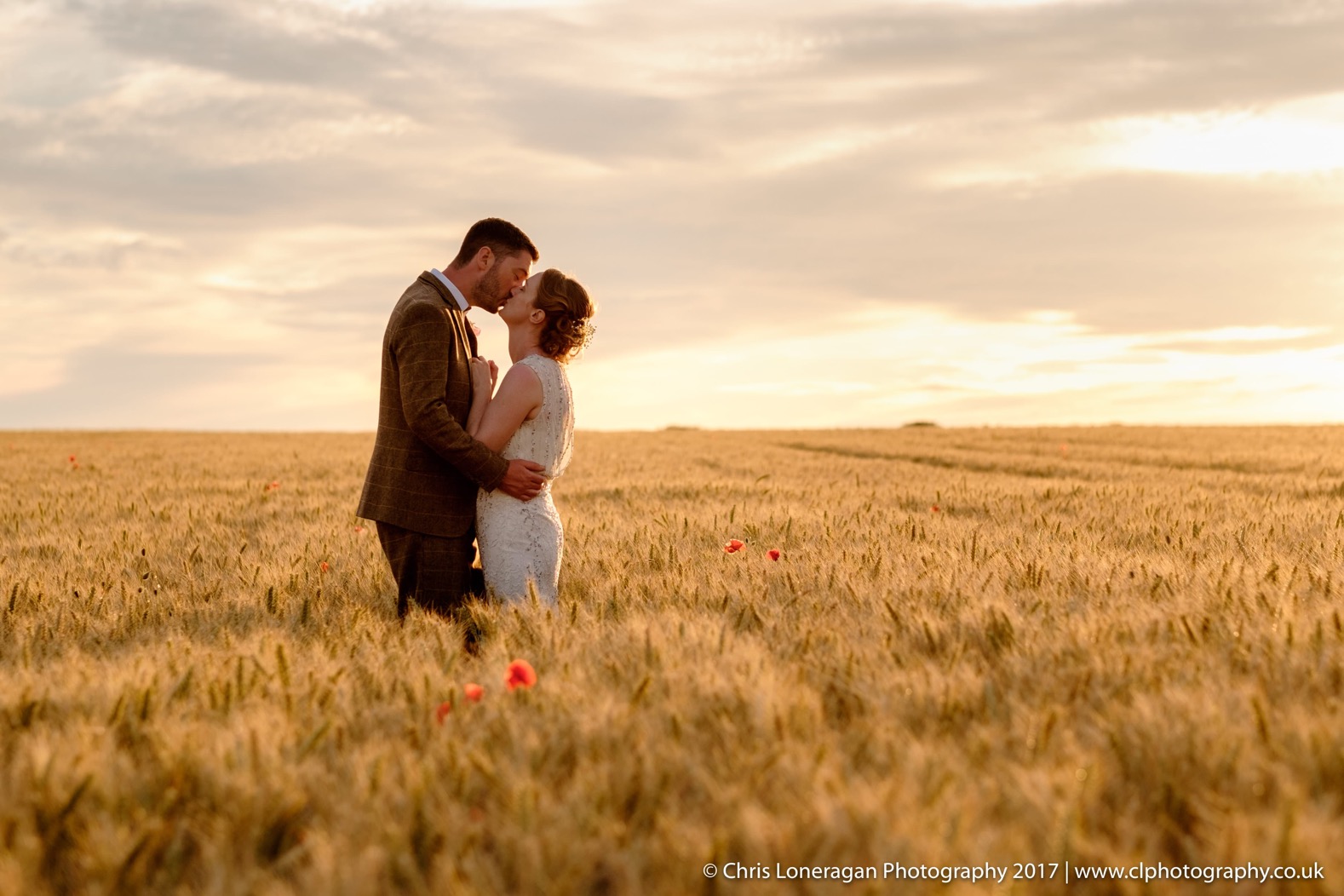 sunset wedding photography by Sheffield wedding photographer Chris Loneragan edge