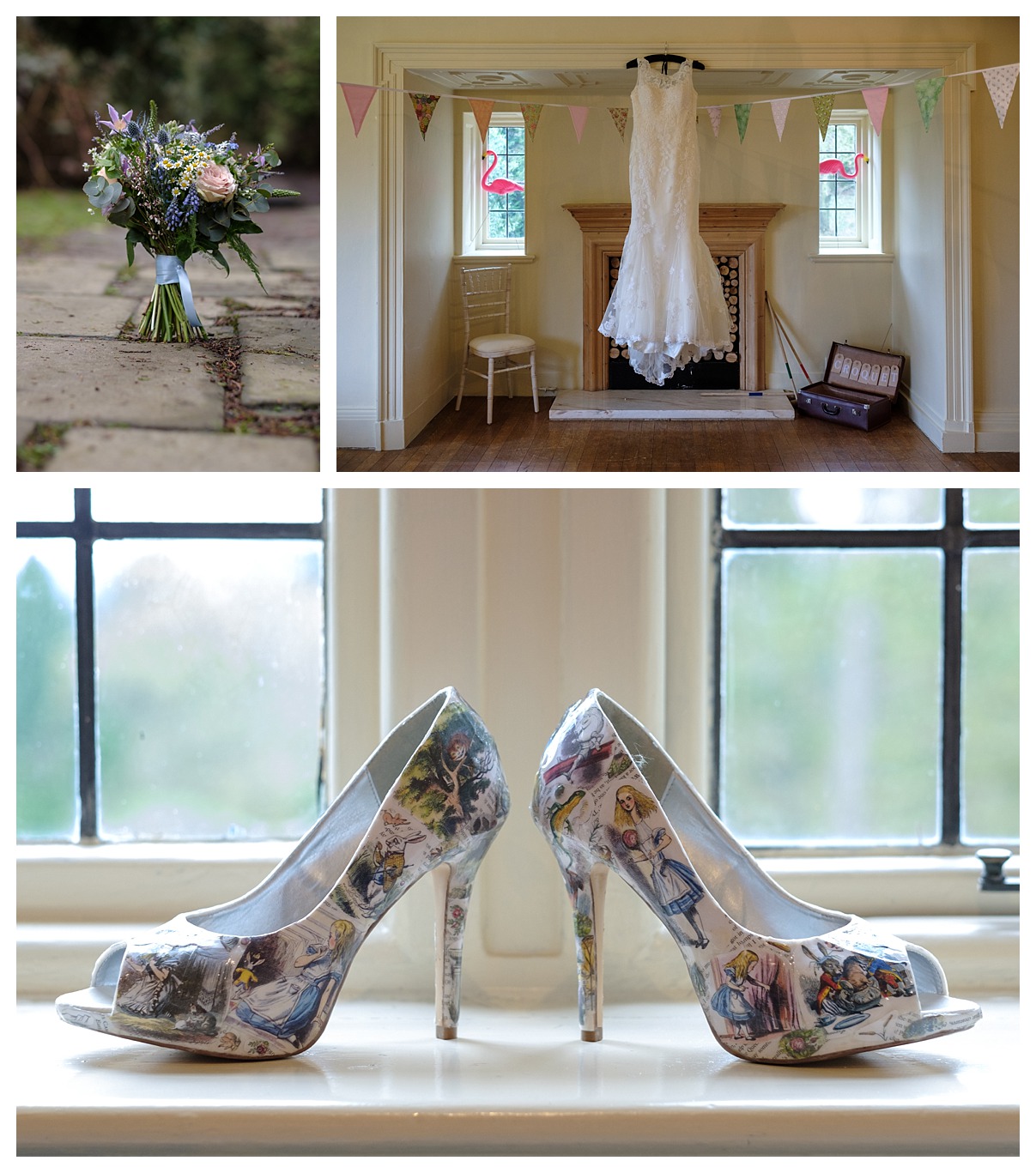 Whirlowbrook Hall wedding by Sheffield and Peak District wedding photographer Alice in Wonderland theme 041800001